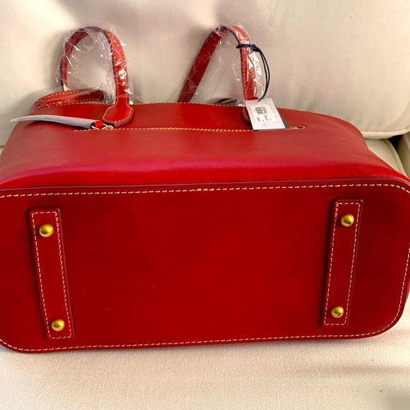NWT Italian FLORENTINE Leather Dooney & Bourke Large Red Tote - Picture 9 of 12